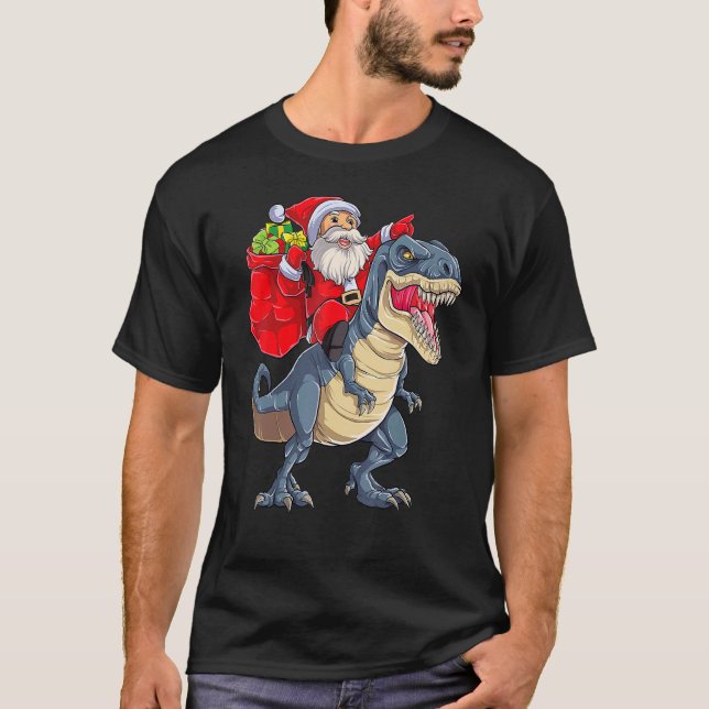 Camiseta Navidades de los rex de los dinosaurios de Santa R (Anverso)