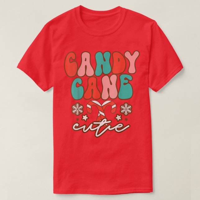 Camiseta Navidades de los Vibes de Invierno Retro Candy Can (Diseño del anverso)