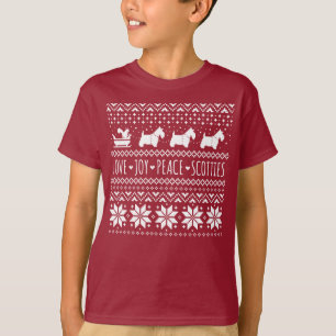 Camiseta Navidades de Love Joy Peace Scotts Holiday Dogs