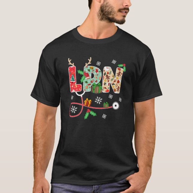 Camiseta Navidades de LPN Fiesta de enfermería práctica con (Anverso)