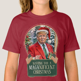 Camiseta NAVIDADES de MAGA Trump, niños del Globe Santa Sno