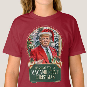 Camiseta NAVIDADES de MAGA Trump, niños del Globe Santa Sno