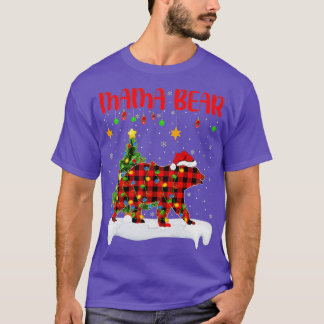 Camiseta Navidades de Mama Bear Plaid de la Familia Buffalo