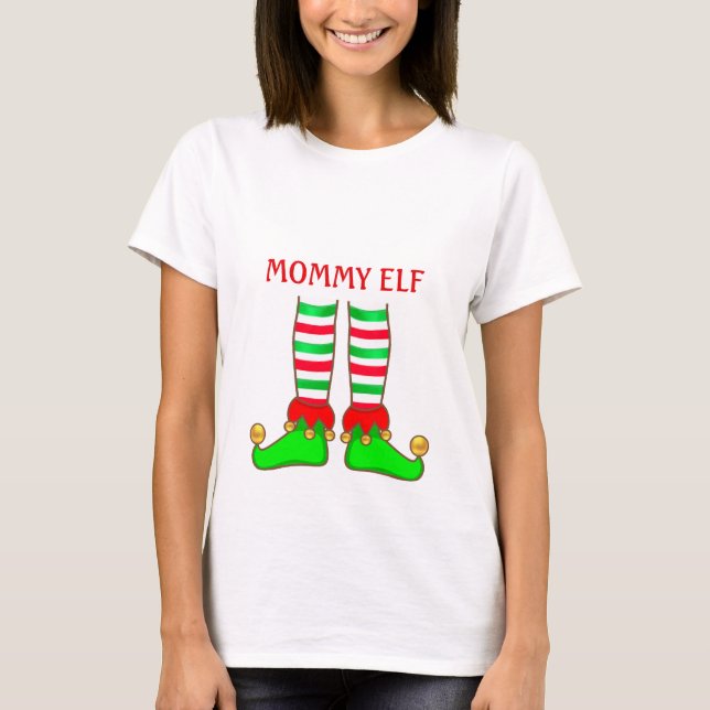 Camiseta Navidades de mami Elf moderna (Anverso)