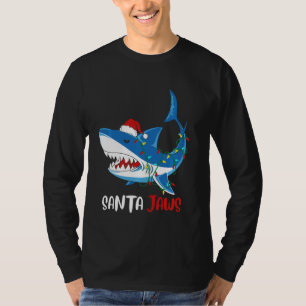 Camiseta Navidades de mandíbulos de Santa Shark iluminan di