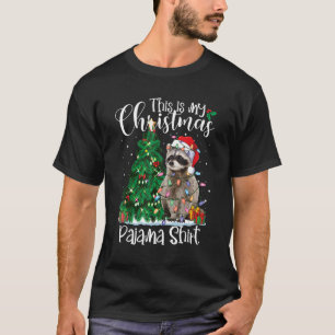 Camiseta Navidades de mapache iluminan racoon de Santa Xmas