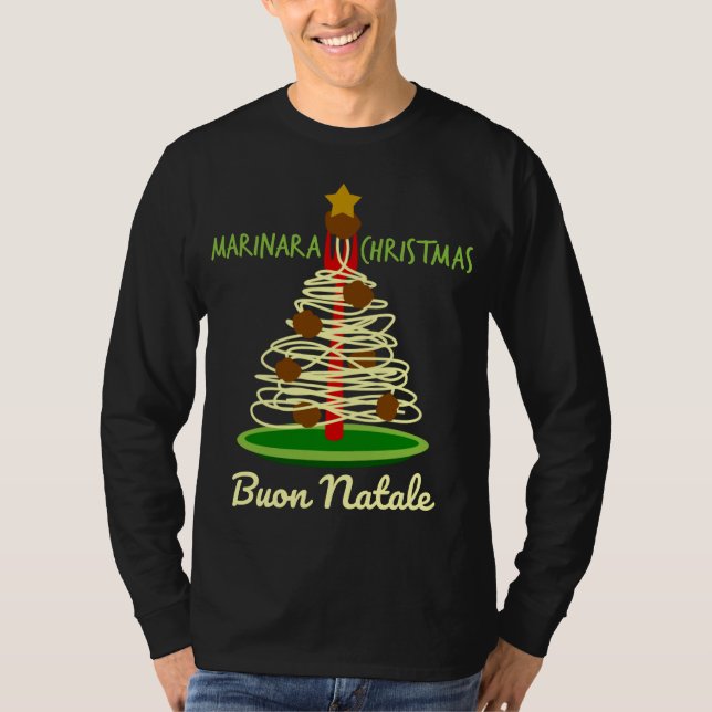 Camiseta Navidades de Marinara Buon Natale Spaghetti Tree (Anverso)