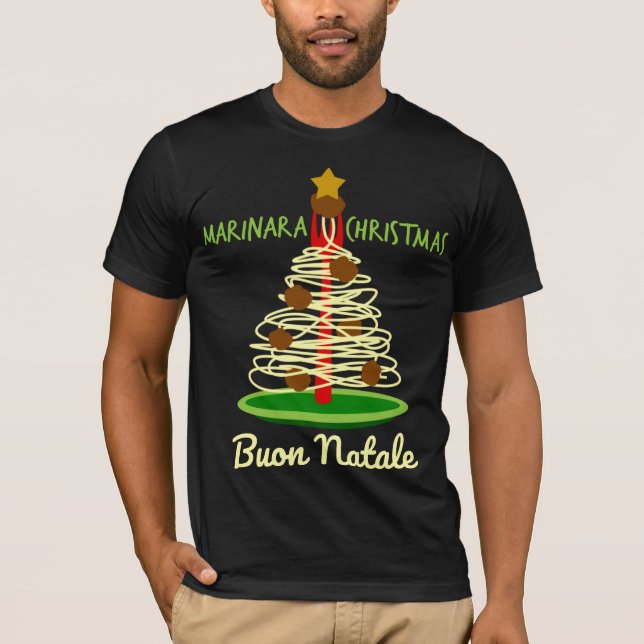 Camiseta Navidades de Marinara Buon Natale Spaghetti Tree (Anverso)