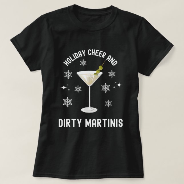 Camiseta Navidades de Martinis en vacaciones y Cocktai (Diseño del anverso)