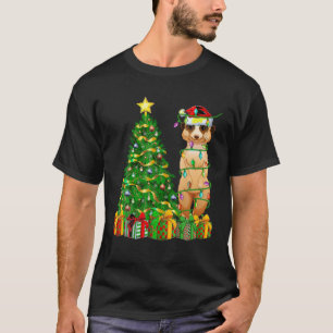 Camiseta Navidades de Meerkat Xmas Tree iluminan Santa Meer