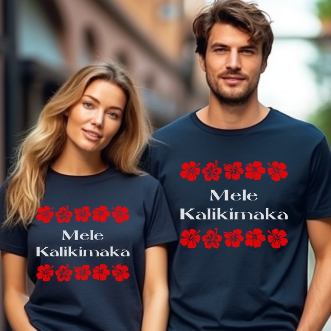 Camiseta Navidades de Mele Kalikimaka Hibiscus Hawaiian Tee (Subido por el creador)
