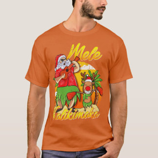 Camiseta Navidades De Mele Kalikimaka Santa Hawaii En Julio
