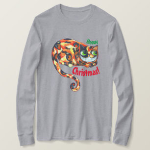 Camiseta Navidades de Meowy adoran deslumbrar los ojos gran