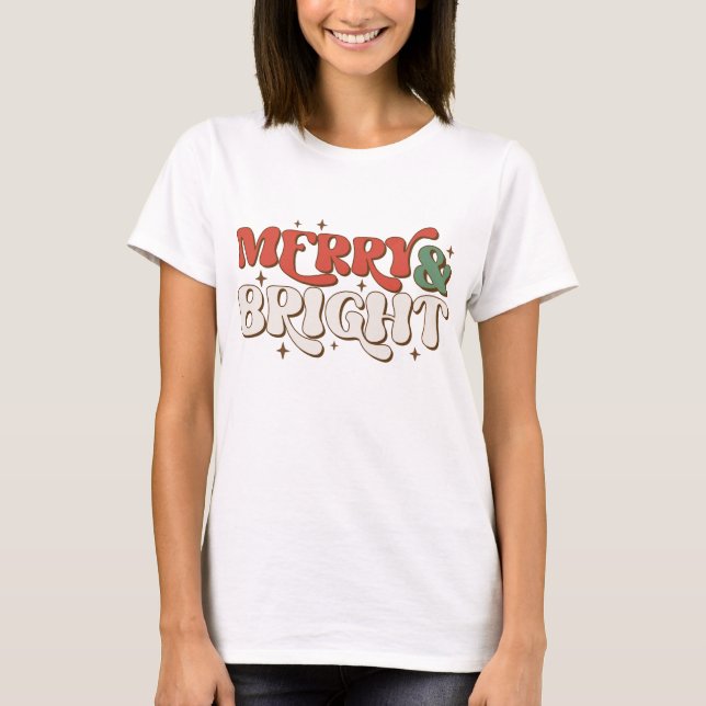 Camiseta Navidades de Merry & Bright Retro (Anverso)