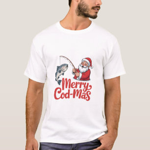 Camiseta Navidades de Merry Cod-Mas Santa Fishing