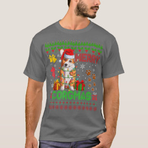 Camiseta Navidades de Merry Corgmas alumbran la fiebre porc