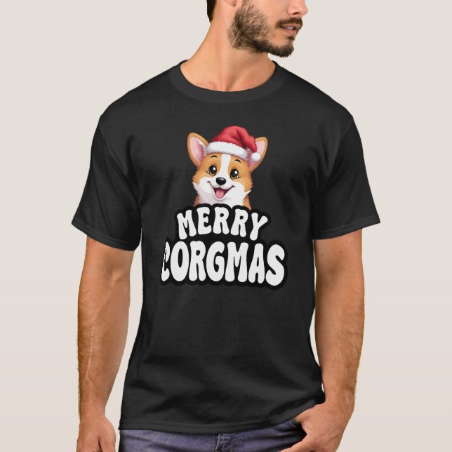 Camiseta Navidades de Merry Corgmas Welsh Corgi (Anverso)