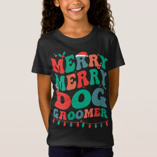 Camiseta Navidades de Merry Dog Groomer Perro Grooming Part