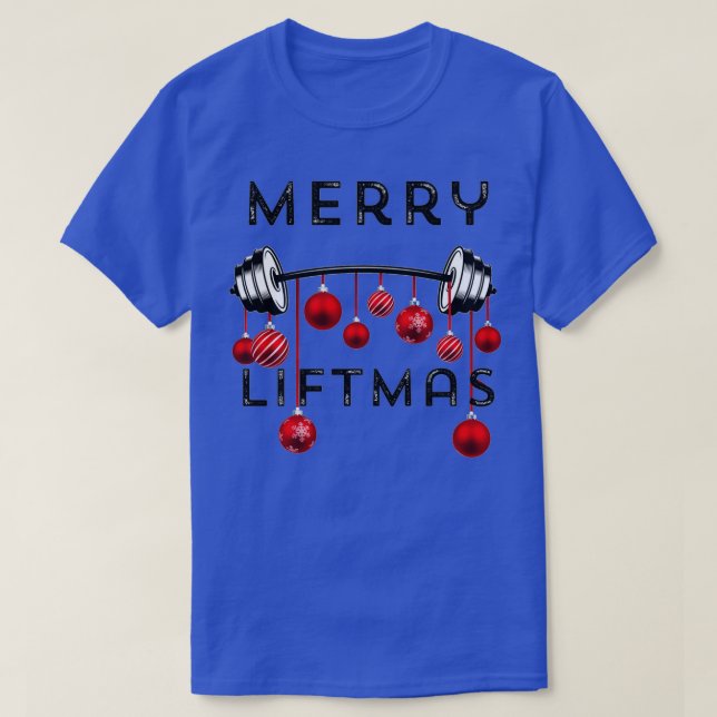 Camiseta Navidades de Merry LIftmas entrenamiento en gimnas (Diseño del anverso)