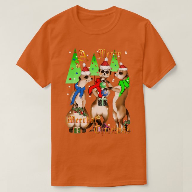 Camiseta Navidades de Merry Meerkat (Diseño del anverso)