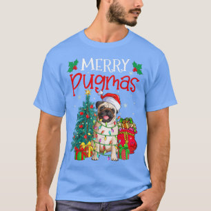 Camiseta Navidades de Merry Pugmas Perro divertido Santa Pu
