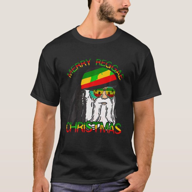 Camiseta Navidades de Merry Reggae Rasta Santa Xmas Rastafa (Anverso)