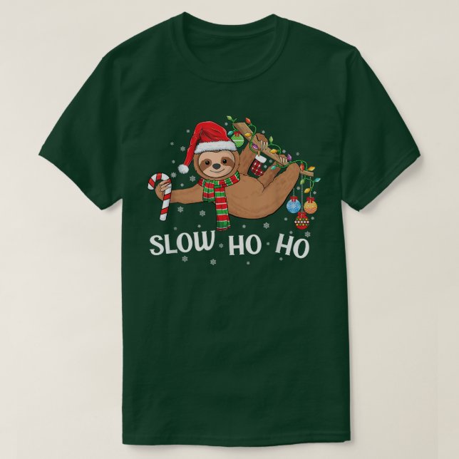Camiseta Navidades de Merry Slothmas lanzan pijamas Santa h (Diseño del anverso)