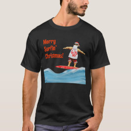 Camiseta Navidades de Merry Surfin Santa en Surfboard