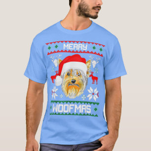 Camiseta Navidades de Merry Woofmas Perro venado Snowflakes