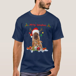 Camiseta Navidades de Merry Woofmas Santa Reindeer Shar Pei