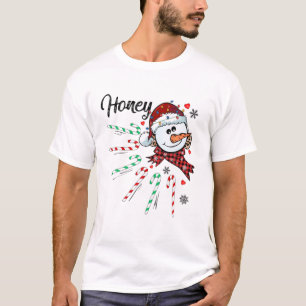 Camiseta Navidades de miel Candy Cane Candy Xmas Gracioso