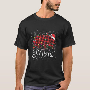 Camiseta Navidades De Mimi Bear Red Plaid Pajama Merry Xmas