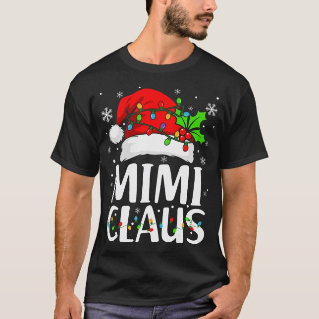 Camiseta Navidades de Mimi Claus Shirt iluminan familia Paj (Anverso)