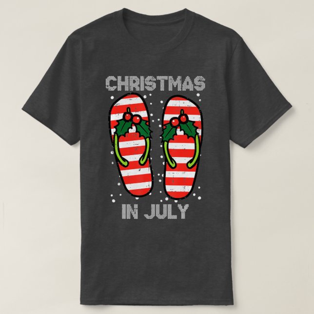 Camiseta Navidades De Mistletoe Flip Flops En El Verano De  (Diseño del anverso)