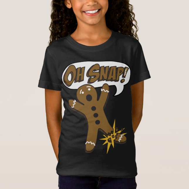 Camiseta Navidades de moda Gingerbread Man Oh Snap! (Anverso)