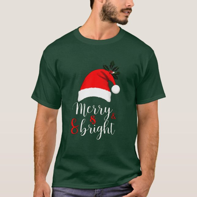 Camiseta Navidades de moda Tee Merry & Bright Festibes Vibe (Anverso)