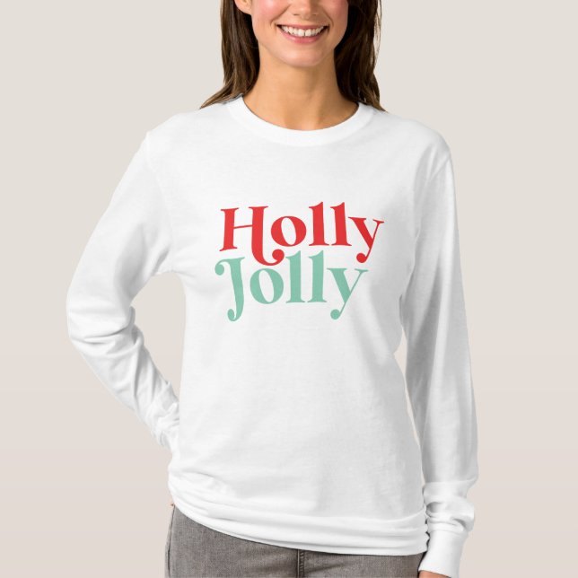 Camiseta Navidades de Modern Font Boho Holly Jolly (Anverso)