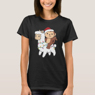 Camiseta Navidades de Monkey Lama Nieve Animales De Inviern