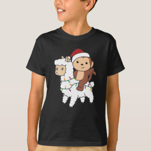 Camiseta Navidades de Monkey Lama Nieve Animales De Inviern