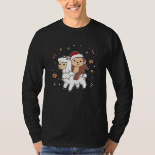 Camiseta Navidades de Monkey Lama Nieve Animales De Inviern