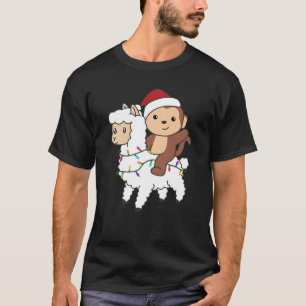 Camiseta Navidades de Monkey Lama Nieve Animales De Inviern