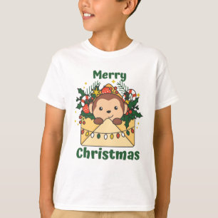 Camiseta Navidades de mono carta animales de invierno monos