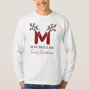 Camiseta Navidades de monograma Papá de la familia de vacac