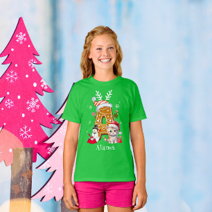 Camiseta Navidades de Monograma Santa Gingerbread Letra A C