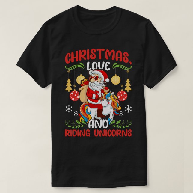 Camiseta Navidades de monomorrano de caballos Chicas aman e (Diseño del anverso)