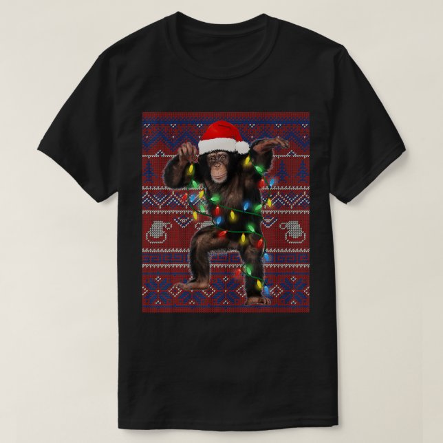 Camiseta Navidades de monos alumbran a cabra fea dulce Love (Diseño del anverso)