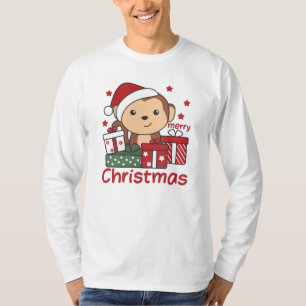 Camiseta Navidades de monos dan a los animales de invierno