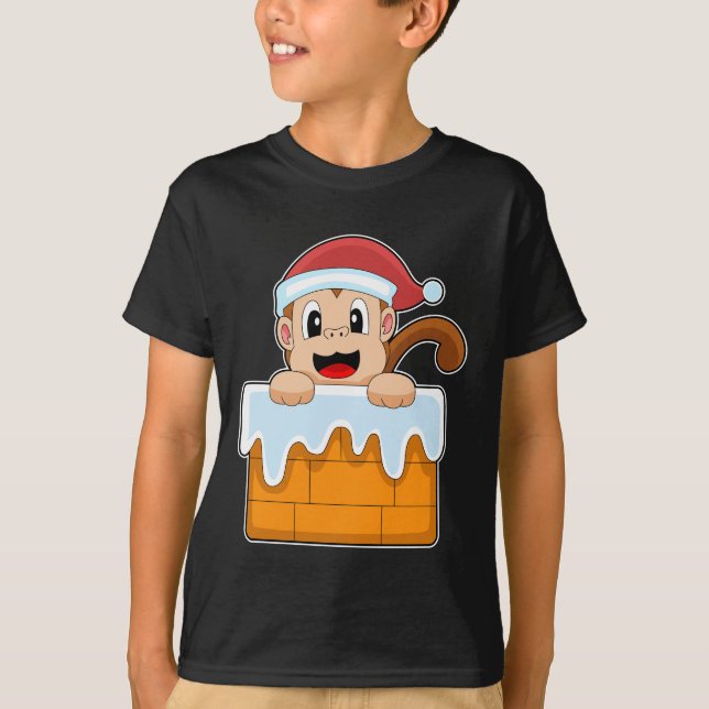 Camiseta Navidades de monos Santa hat (Anverso)
