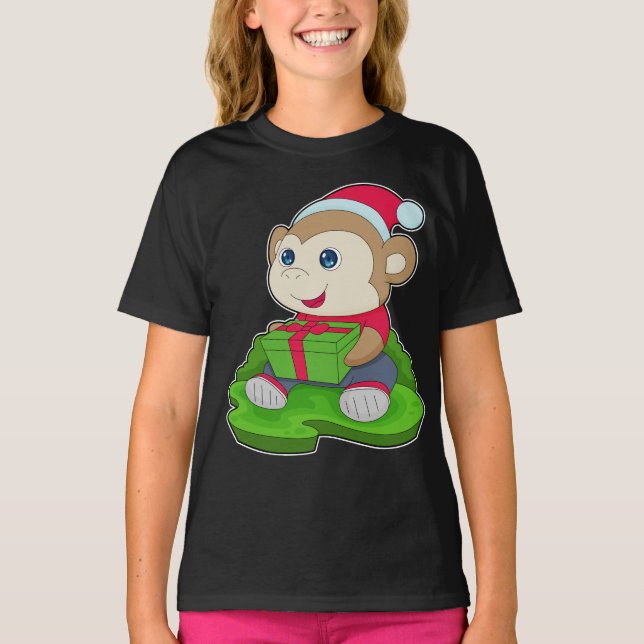 Camiseta Navidades de monos Santa hat (Anverso)