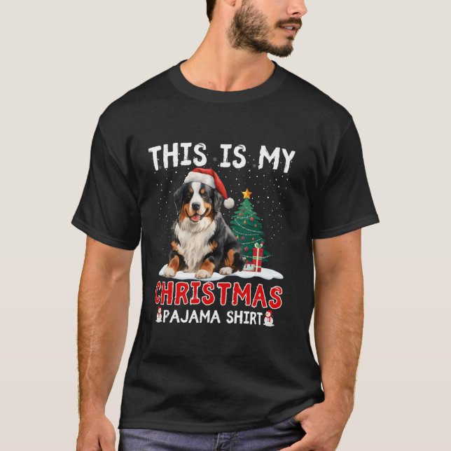 Camiseta Navidades de Montaña de Berna Perro de los niños d (Anverso)